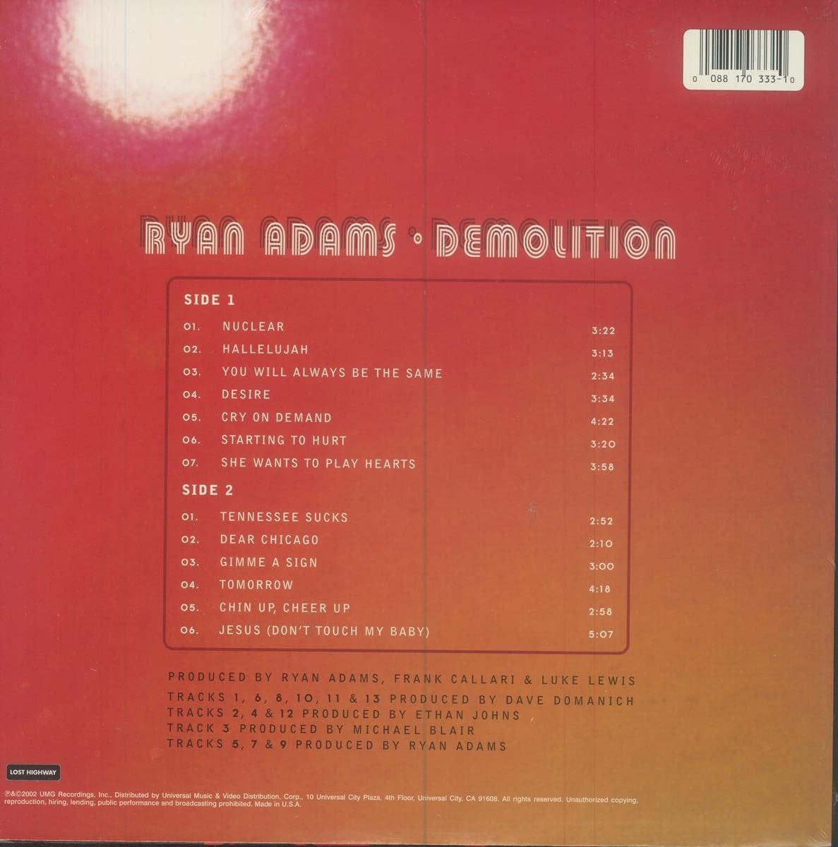 Ryan Adams | Demolition | 1LP