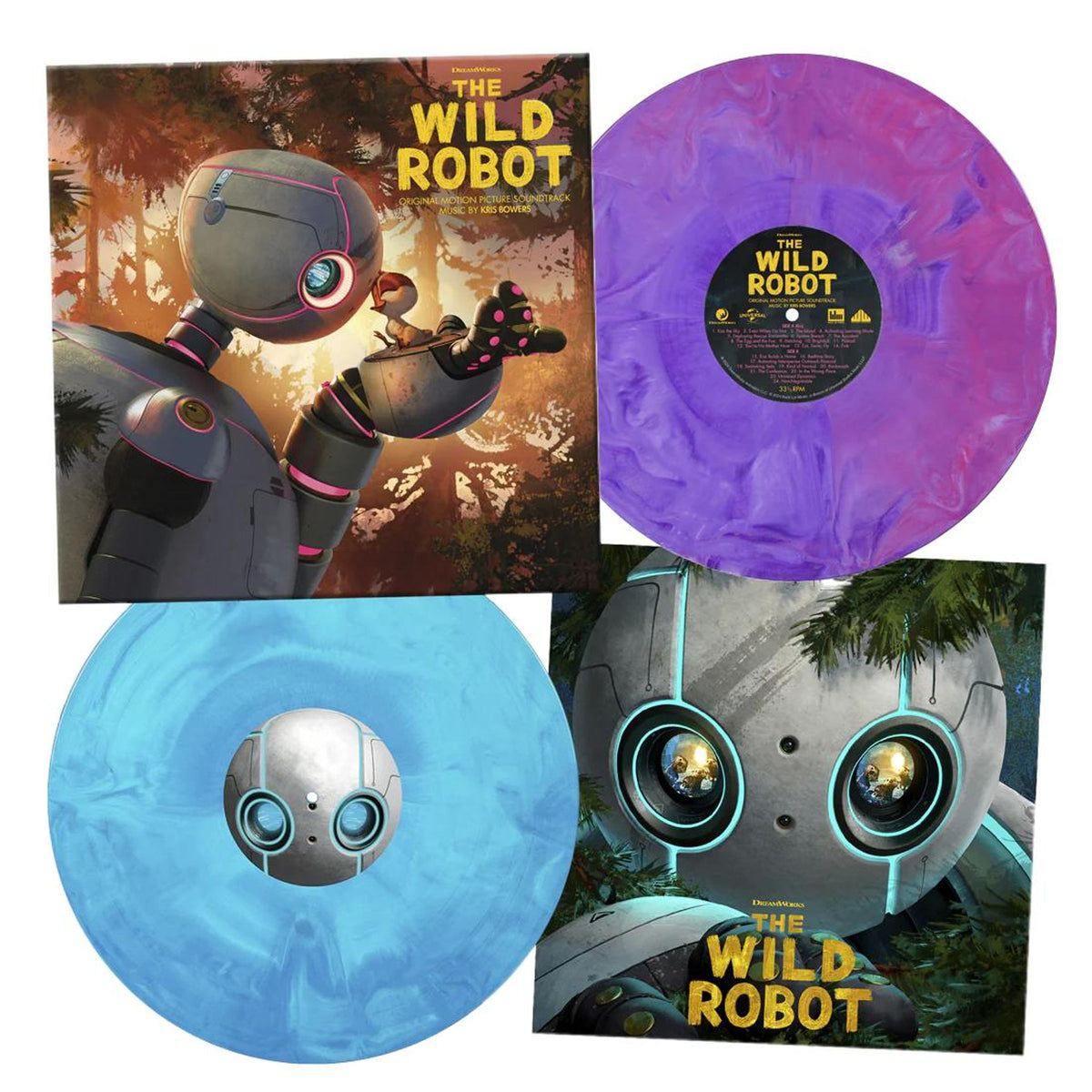 OST (Official Soundtrack) | Wild Robot (2025) | 2LP Coloured Vinyl Purple Turquoise front cover