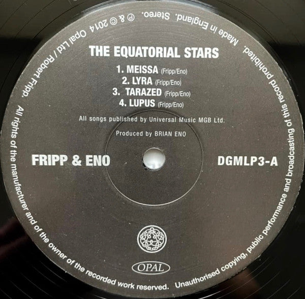 Fripp & Eno | Equatorial Stars (200g) | 1LP front cover