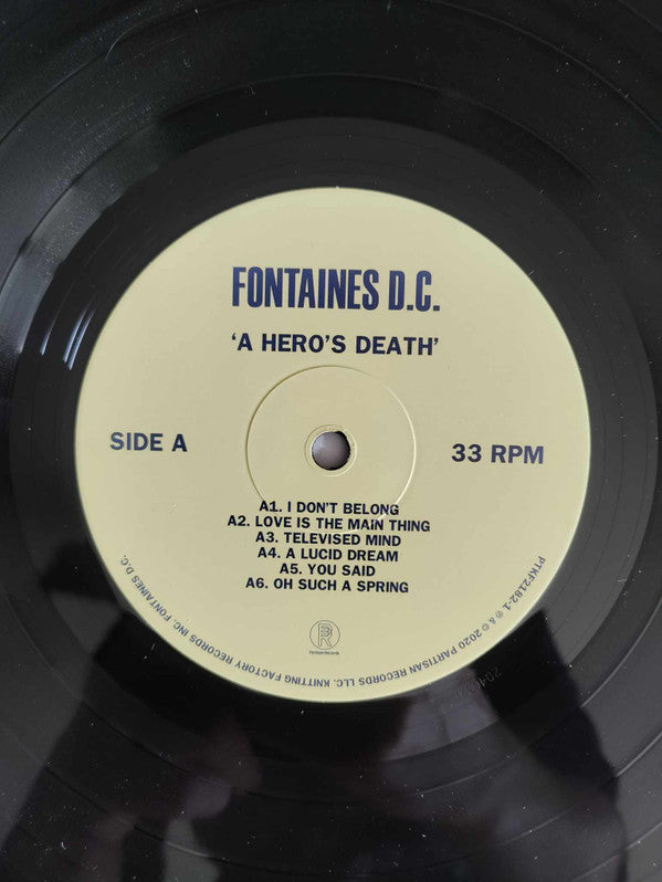 Fontaines D.C. | A Hero's Death | 1LP Coloured Vinyl Black front cover