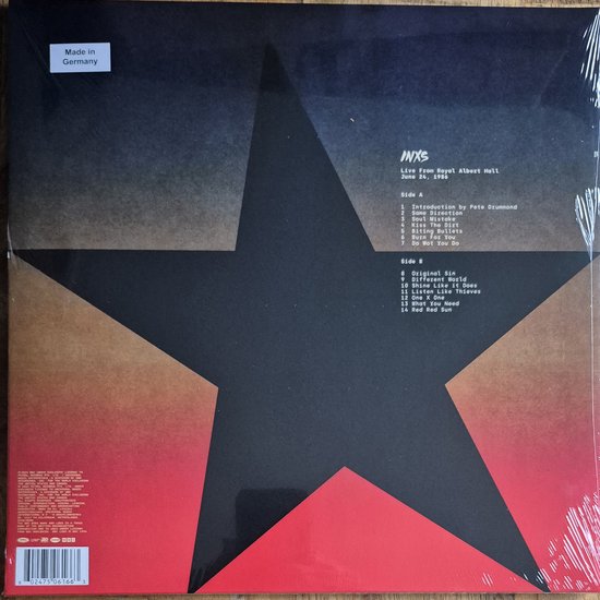 Inxs | Live From Royal Albert Hall | 1LP Gatefold Sleeve  Coloured Vinyl Red front cover