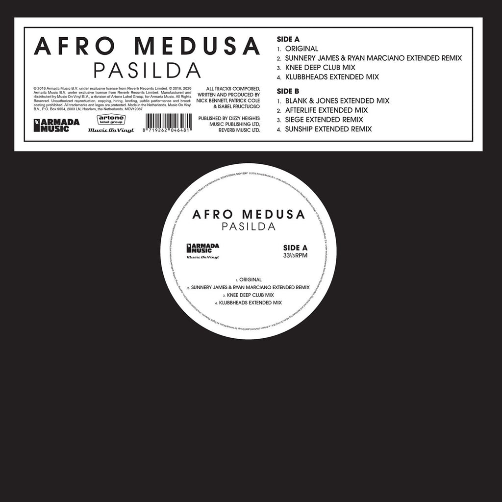 Afro Medusa | Pasilda | 12-inch Single Black Vinyl