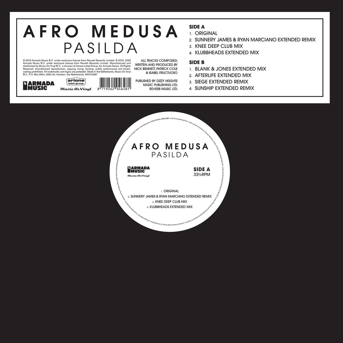 Afro Medusa | Pasilda | 12-inch Single Black Vinyl