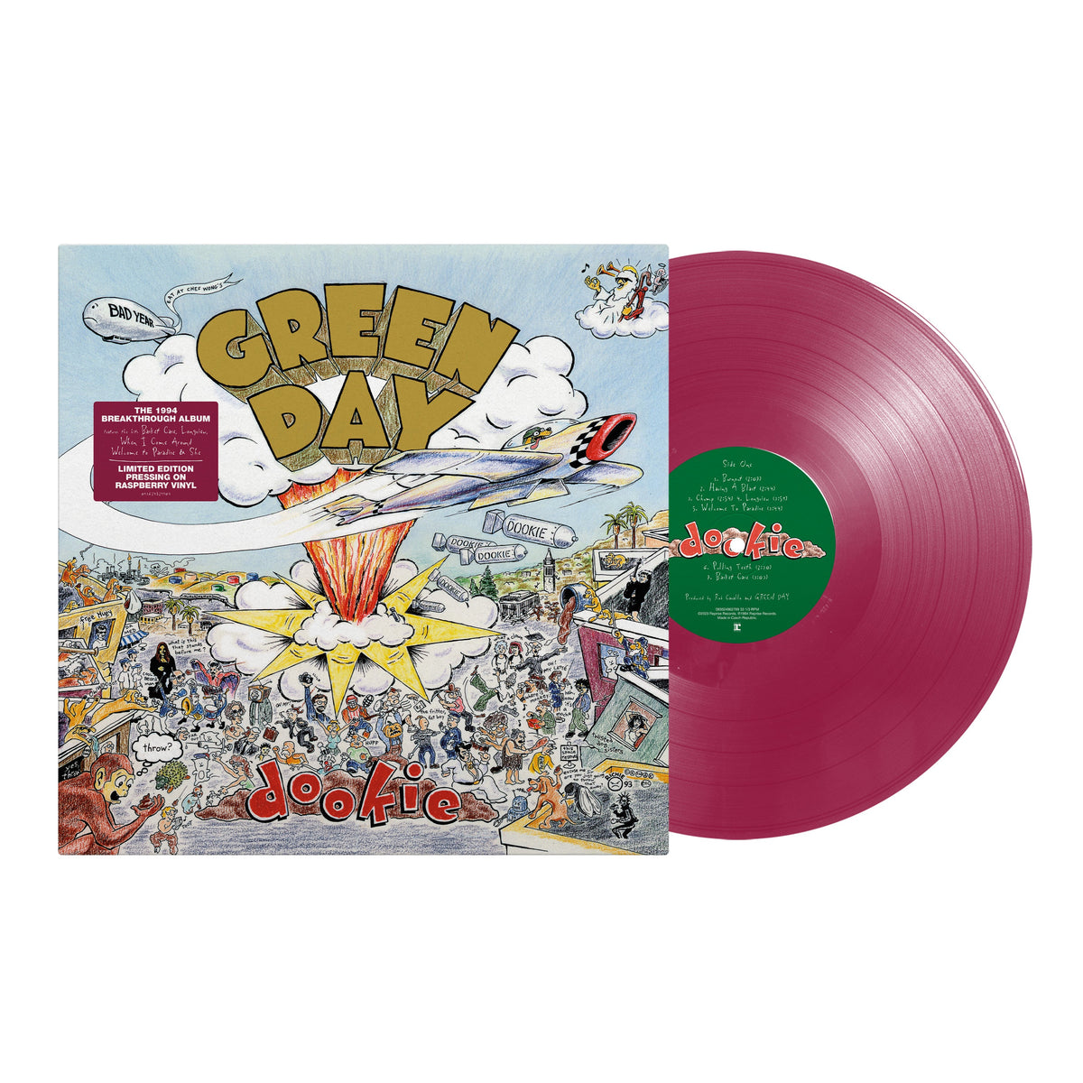 Green Day | Dookie | 1LP Coloured Vinyl Raspberry front cover