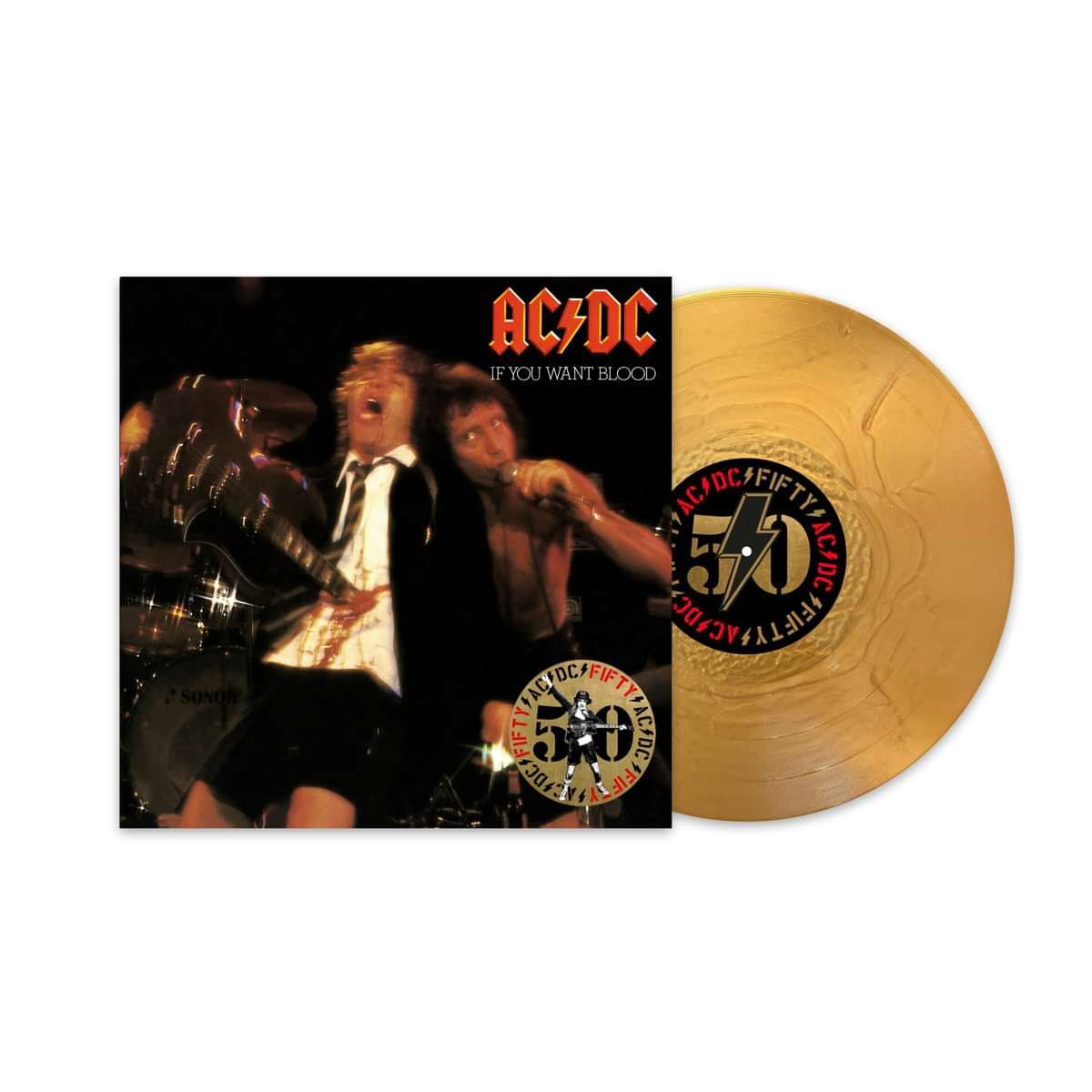 AC/DC - If You Want Blood You've Got It 50th Anniversary gold vinyl