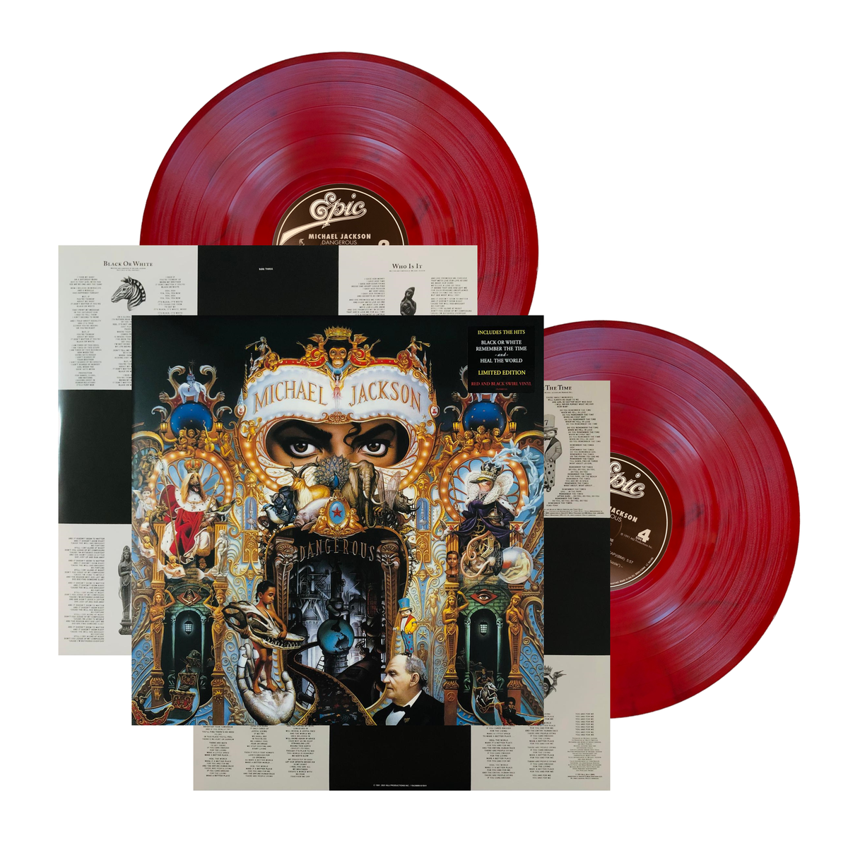 Jackson, Michael | Dangerous | 2LP Coloured Vinyl Ltd Red front cover
