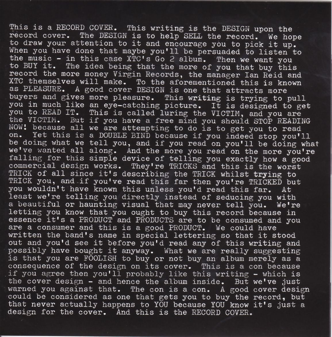 XTC cover artwork