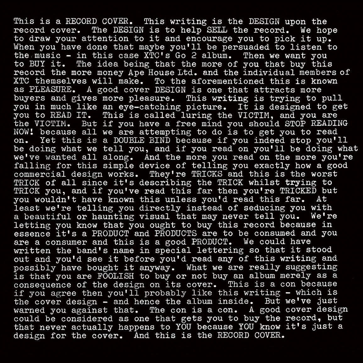 XTC cover artwork