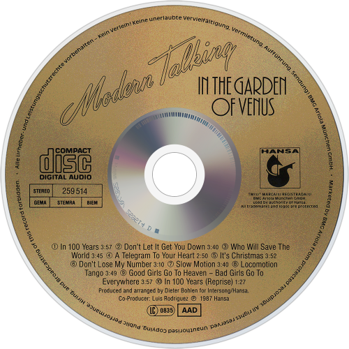 Modern Talking | In The Garden Of Venus | CD front cover