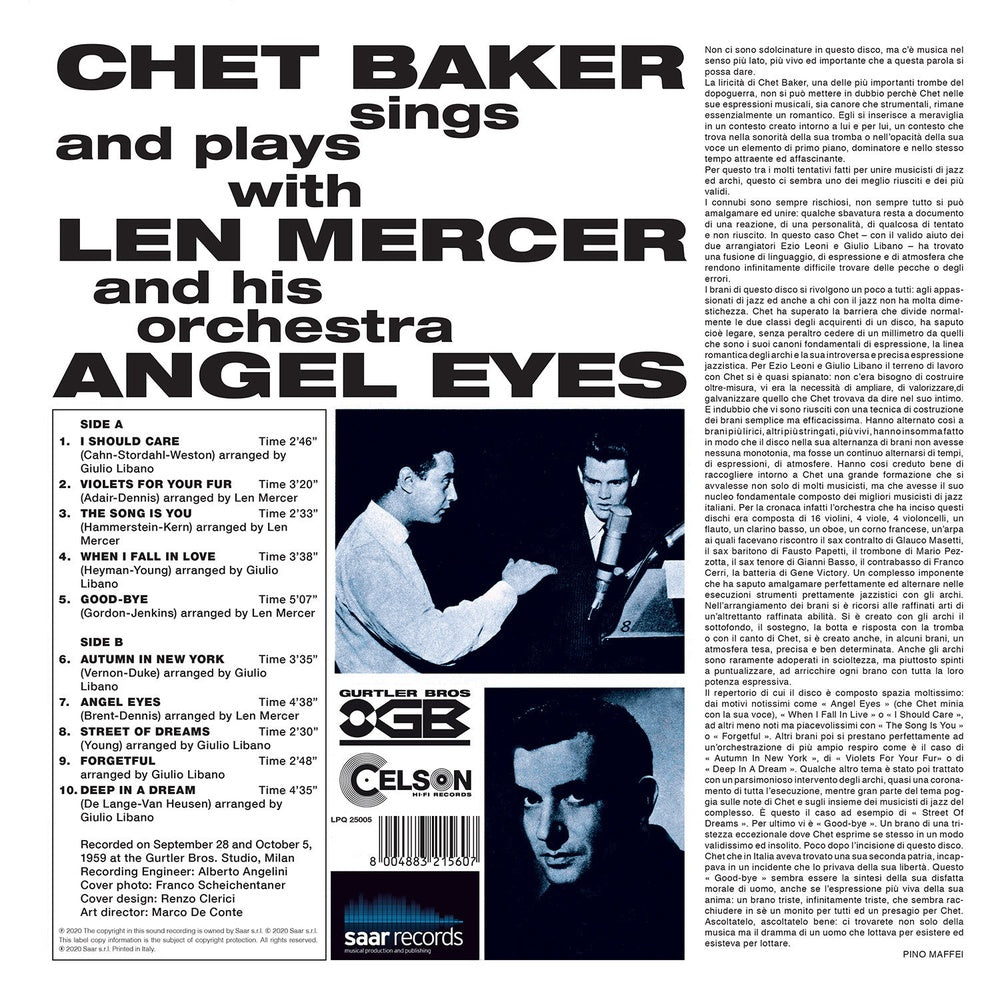 Chet Baker | Sings and Plays with Len Mercer | 1LP Coloured Vinyl Green artwork