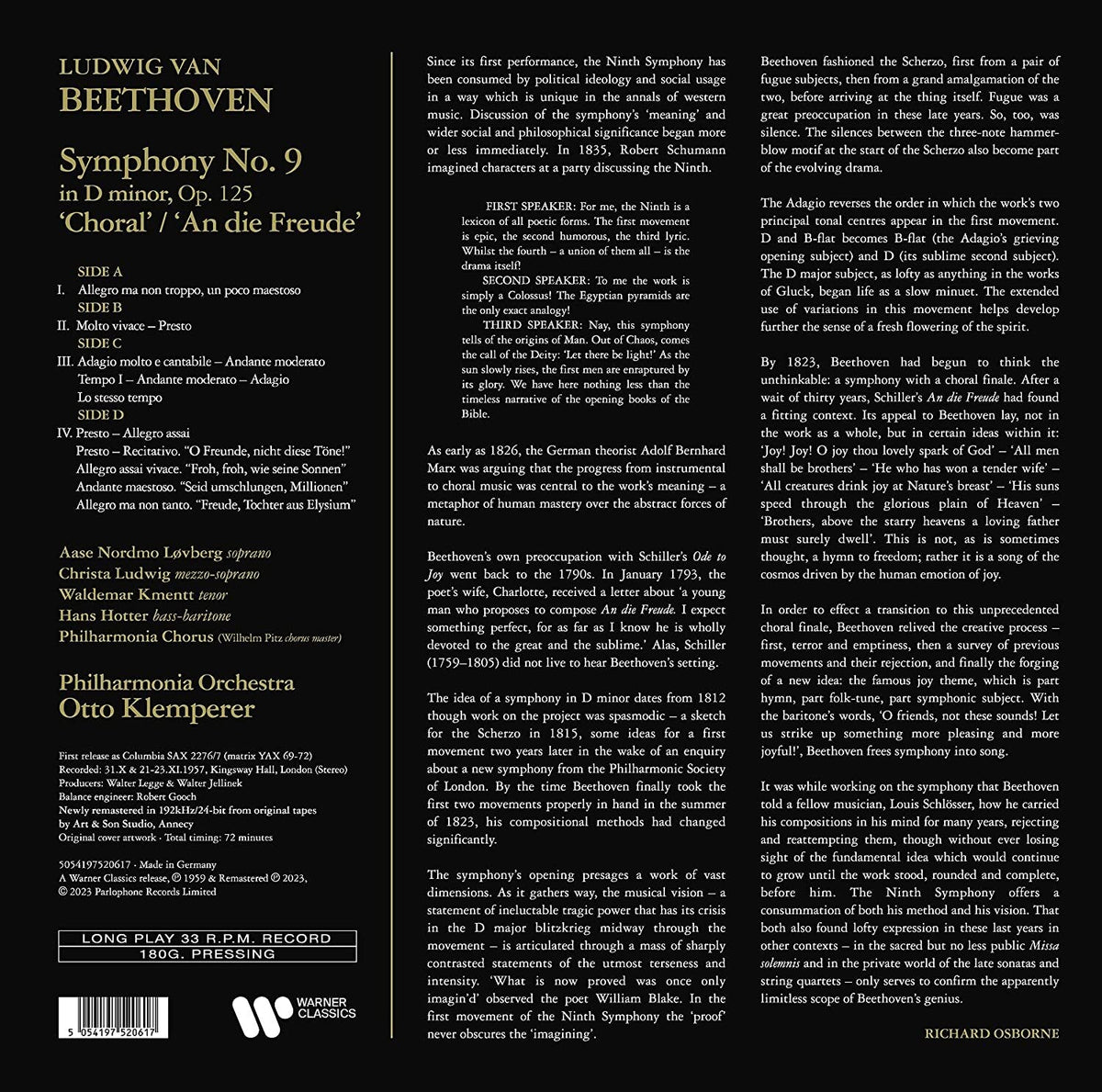 Klemperer, Otto | Beethoven Symphony No. 9 | 1LP