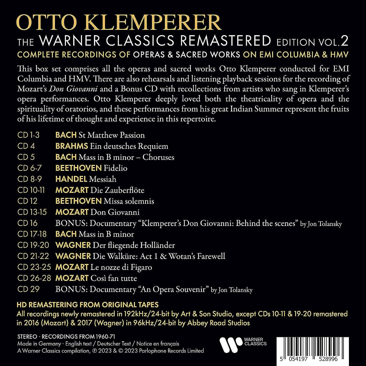 Klemperer, Otto | Complete Warner Classics, The | CD