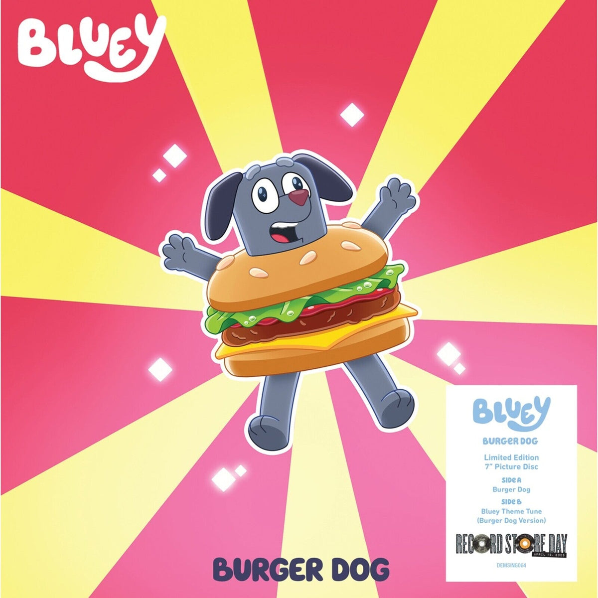 Bluey | Burger Dog / Bluey Theme Tune (Burger Dog Version) | 7-inch Vinyl