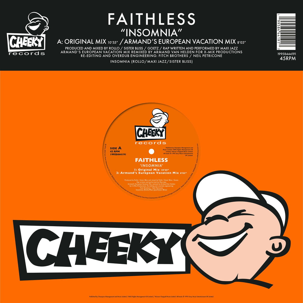 Faithless-Insomnia(1LP/30th Anniversary-Orange Vinyl) |  | VINYL front cover