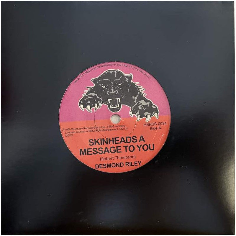 Riley, Desmond | Skinheads A Message To You (7in) | 1LP front cover